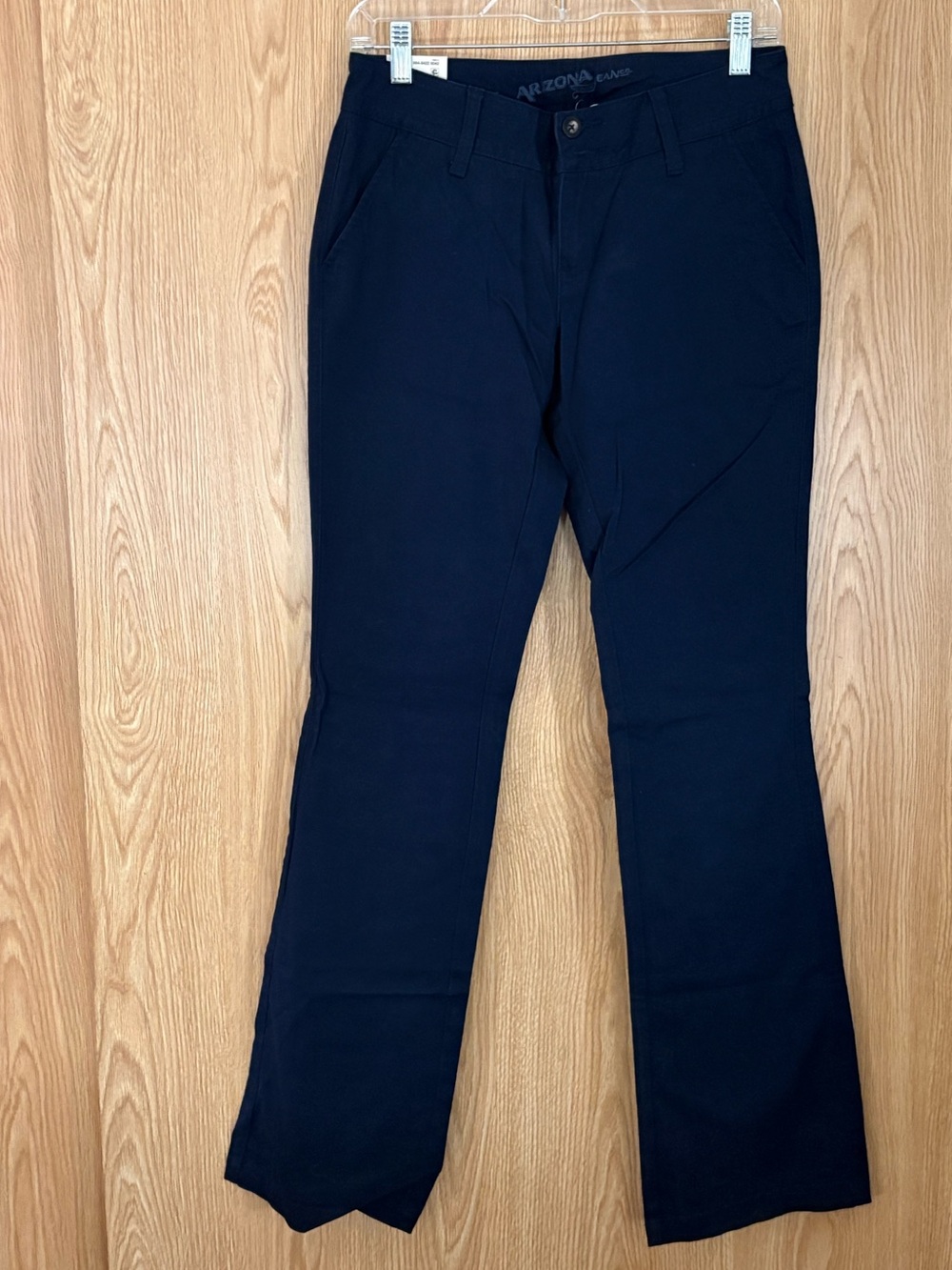 NWT Arizona Jean Company Dark Black Bootcut Chinos